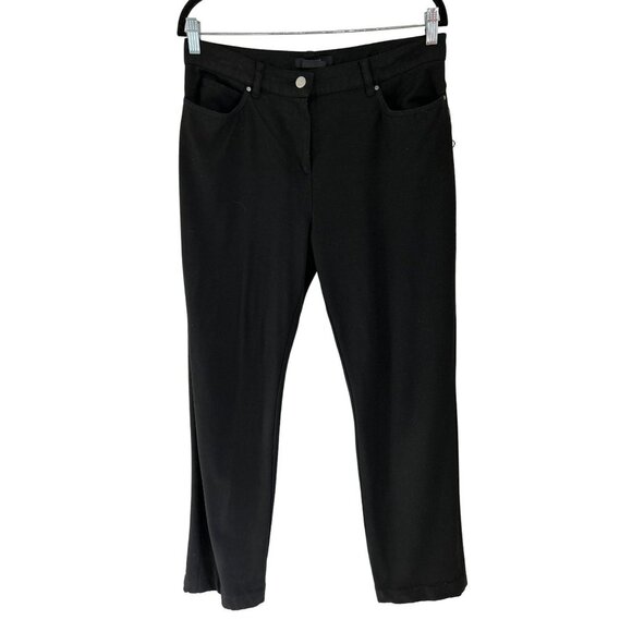 WEEKEND MaxMara FIT W13 Black Pants Strait Cut Trousers Size Med - Picture 1 of 7